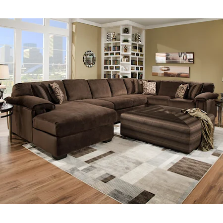 Six Person Sectional Sofa for Contemporary Living Room Displays